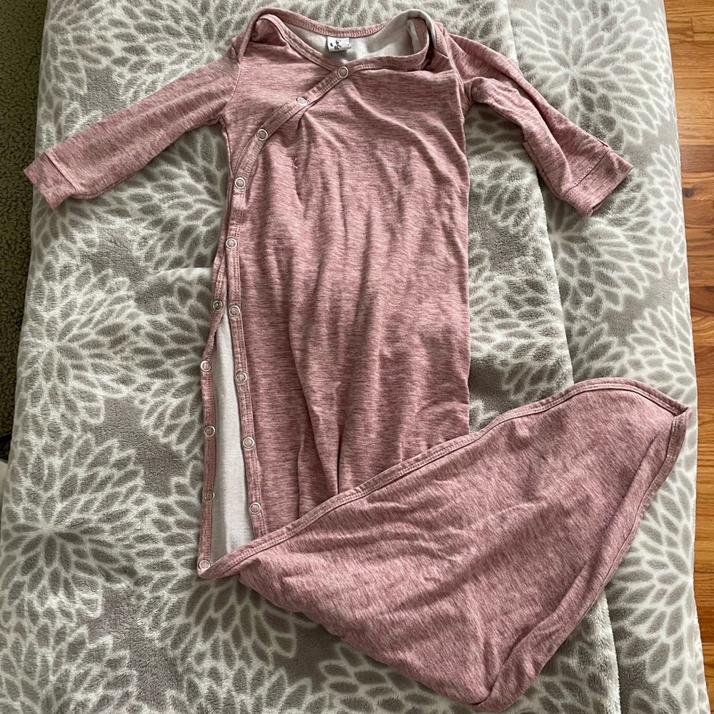 Copper Pearl Tie Newborn Gown